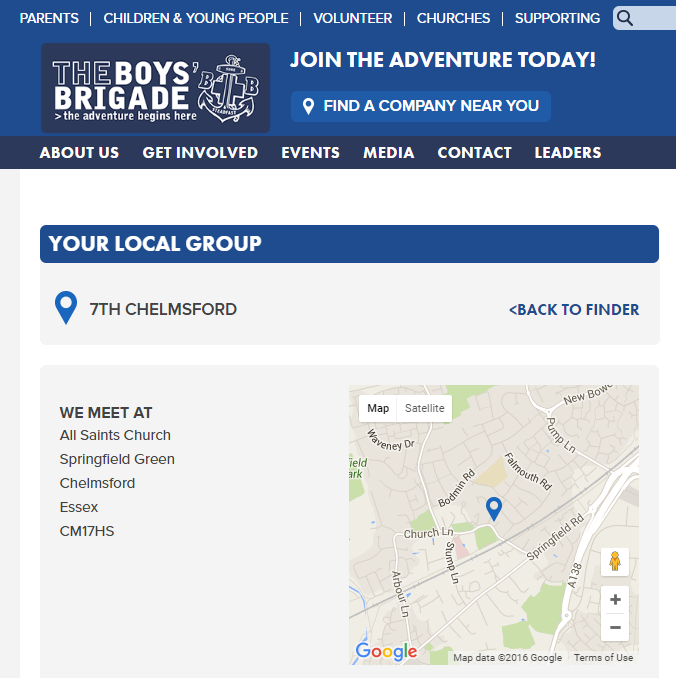 The main Boys Brigade website